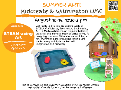 Kidcreate Studio - Wilmington. Kidcreate Studio & Wilmington UMC: STEAM-azing Art (5-12y)